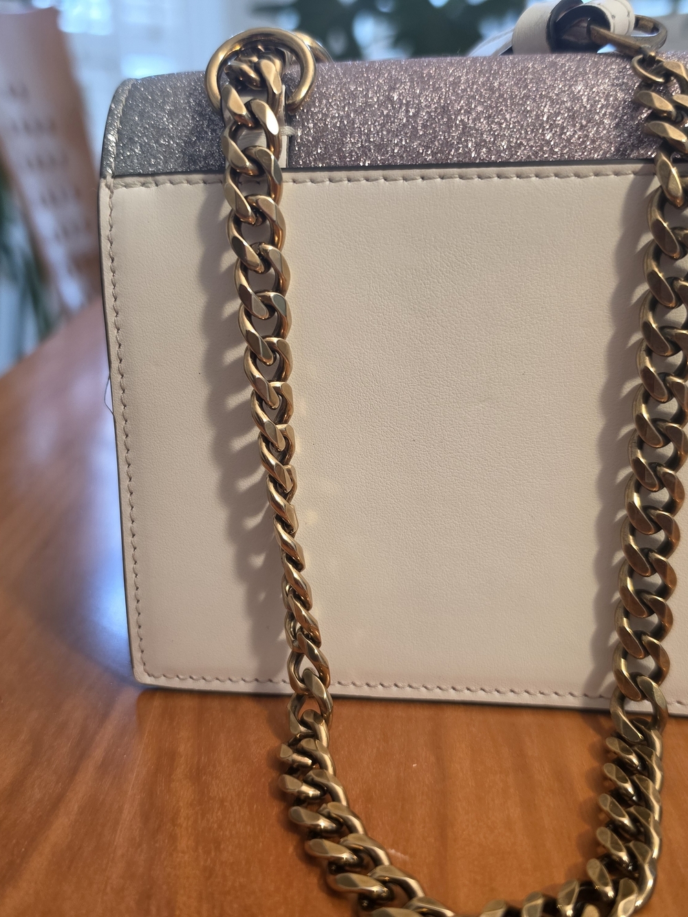 Christian Louboutin Silver Glitter Chain Shoulder Bag - Picture 8 of 13